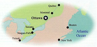 Ottawa on a map